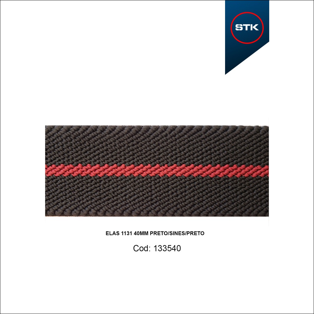 ELÁSTICO STK 1133 40MM PRETO / SINES / PRETO