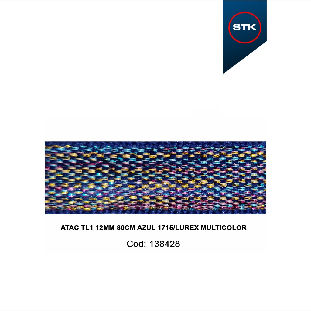 ATACADOR STK  TL1 12MM 80CM AZUL 1716 / LUREX MULTICOLOR